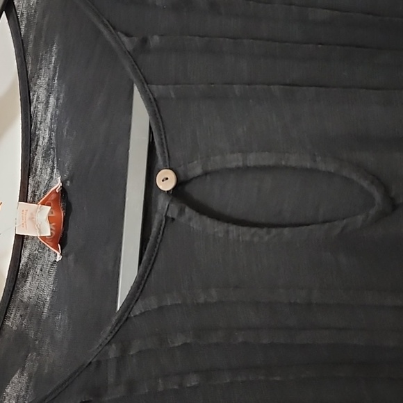 KNOX ROSE Black 3/4 Sleeve Top with Pleating Size Large - Picture 5 of 12